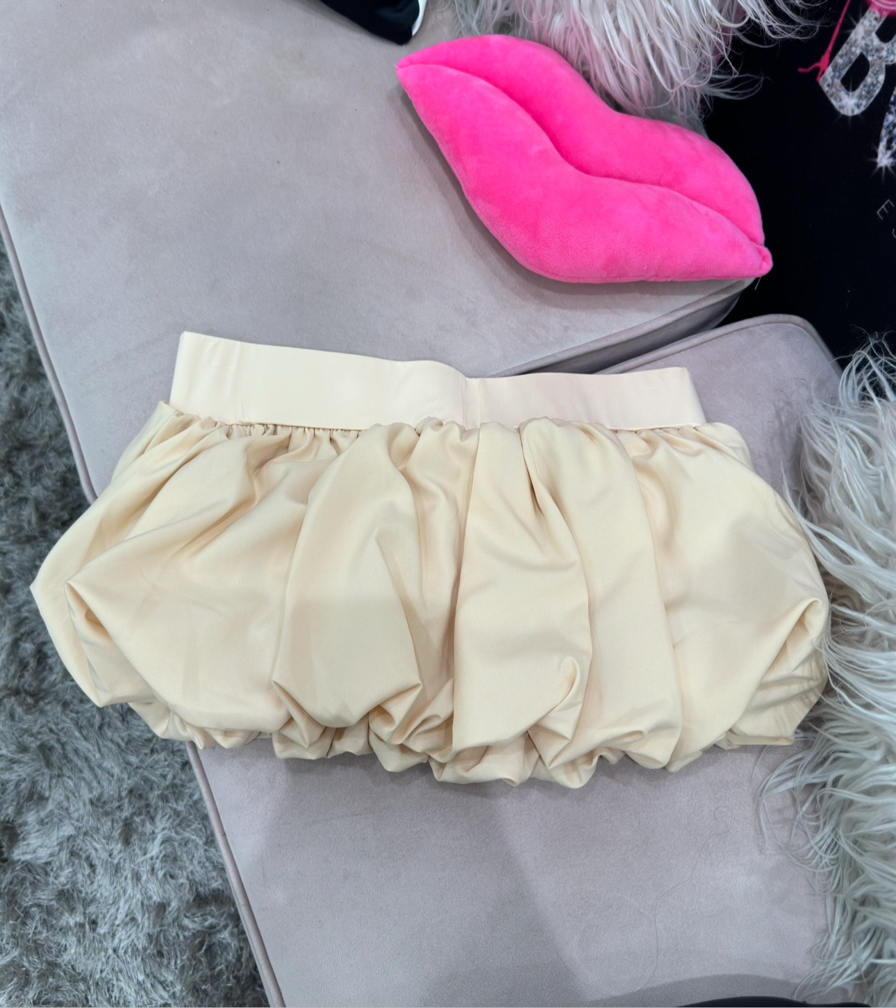 Nude puffy skirt