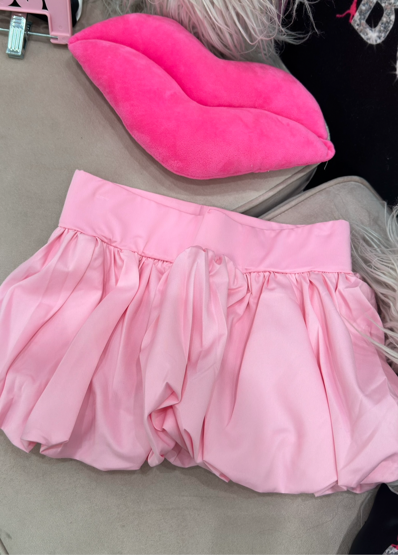 Pink puffy skirt