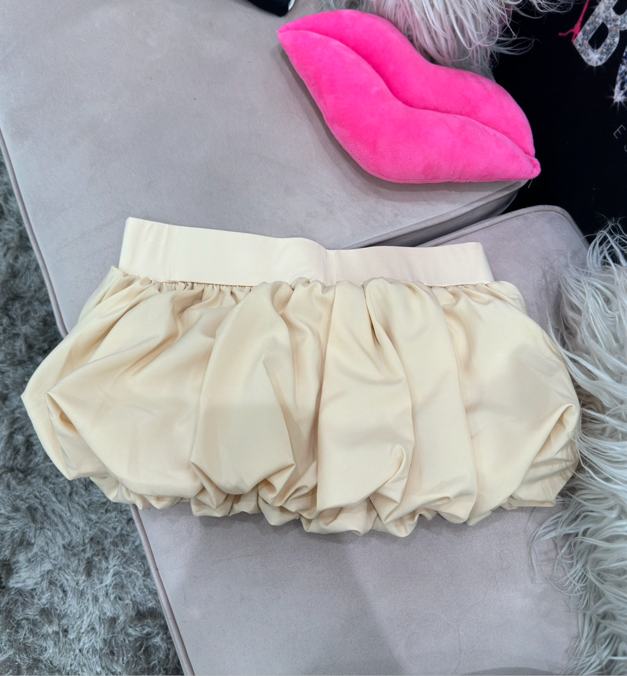 Nude puffy skirt